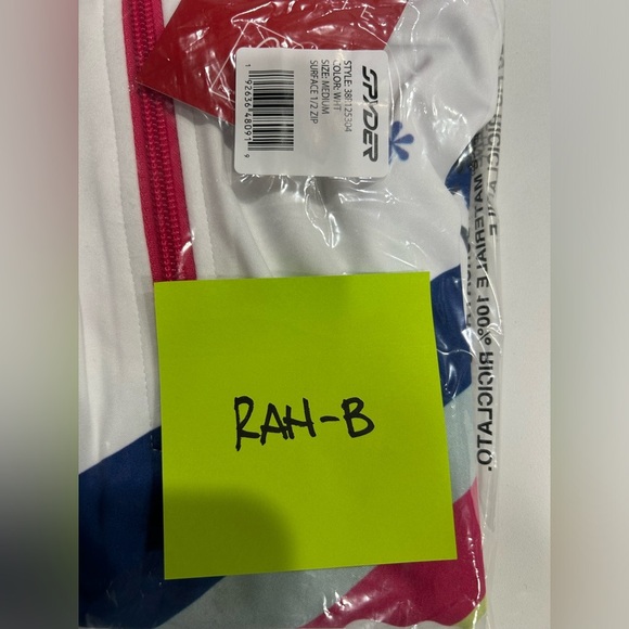 Spyder Girls M Medium Surface Half Zip Zip T-Neck White Blue NWT - Picture 11 of 11
